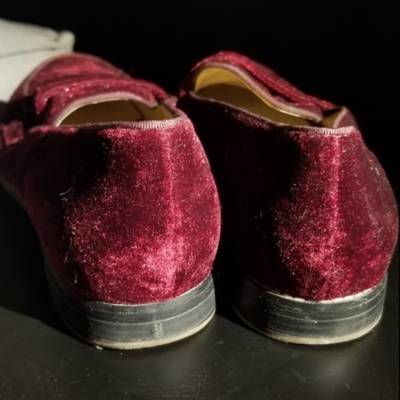 Red Velvet Loafers - Picture 4 of 6